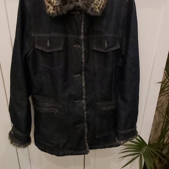 Regal coat-faux fur+denim - Picture 5 of 6